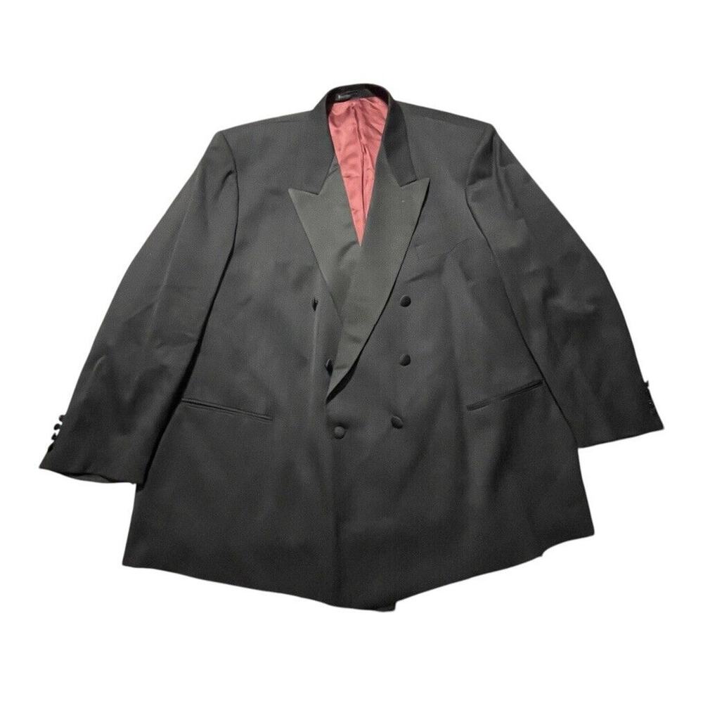 VTG Burberrys Blazer Men Sz 54 Black Double Breast Chester Barrie Wool Tuxedo UK